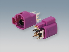 HSD4+2P公头 D型紫色180度插座